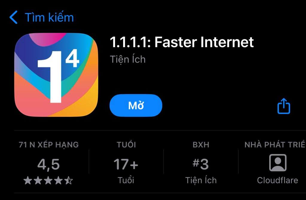 Cài đặt ứng dụng 1.1.1.1