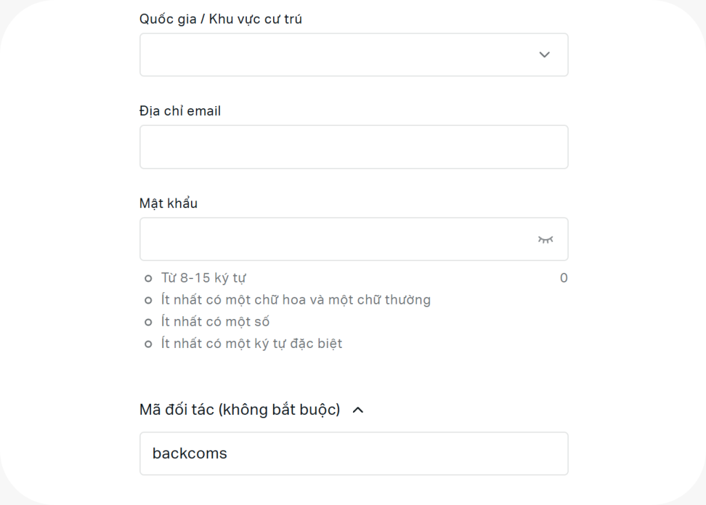 Đăng ký tài khoản Exness mới
